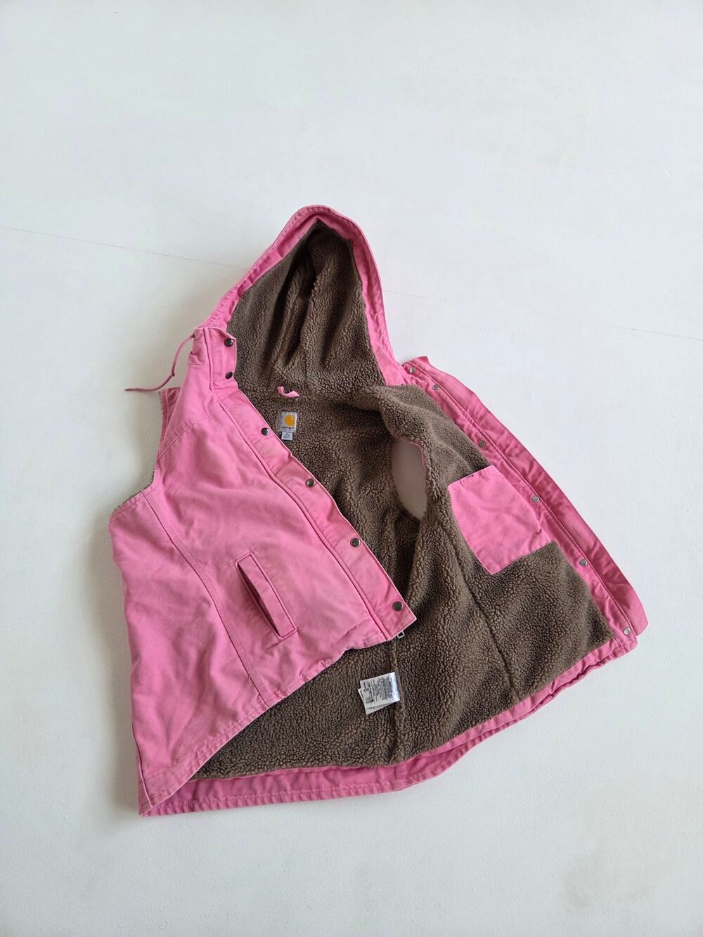 Carhartt Women’s Sandstone Berkley Vest II Bubblegum Pink Sherpa Hooded XL 16/18